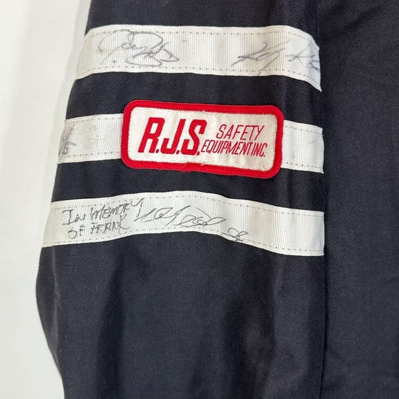 Vintage RJS Racing Equipment Mens Black Jacket Zip-Up Embroidered Signed 1990s - Picture 5 of 14